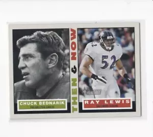 RAY LEWIS & CHUCK BEDNARIK 2001 TOPPS Heritage el y ahora insertar tarjeta - se envía gratis - Imagen 1 de 23