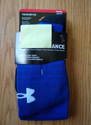 Paquete de 1 calcetines Under Armour YLG sobre la pantorrilla juveniles grandes UA Performance niños NUEVO Foto 1 de 3