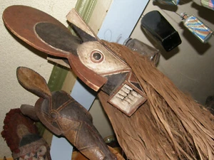 Große seltene afrikanische Burkina Faso Kobiay (Bwa Hahnkopf Helm) Stammesmaske - Bild 1 von 11