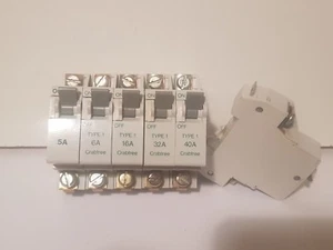 CRABTREE SB6000 MCB CIRCUIT BREAKERS, 5A, 6A, 10A, 15A, 16A, 30A, 32A, 40A & 45A - Picture 1 of 6