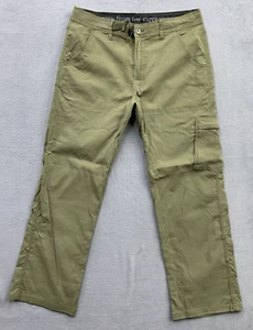 prAna Breathe Cargo Utility Pants Mens Large X30 Green Zion Nylon Hiking Outdoor - Picture 1 of 20
