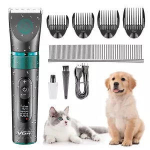 VGR Dog Grooming Clippers Cordless Professional Thick Hair Coats Pet Cat Trimmer - Picture 1 of 15