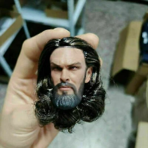 1/6 Aquaman Hair Jason Momoa Head Sculpt Carved Fit 12'' Male Figure Doll Body - Picture 1 of 11