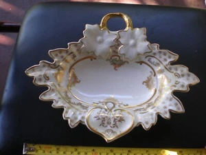 German RPM Royal Porzellan Manufaktur Gold Gilt Porcelain Dish Germany Vintage - Picture 1 of 6