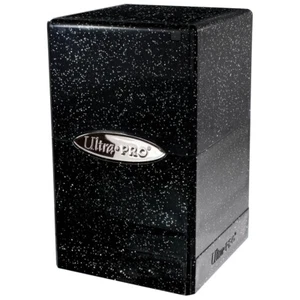 ULTRA PRO BLACK GLITTER SATIN TOWER DECK BOX Card Dice Compartment MTG - Picture 1 of 4