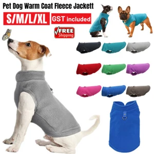Pet Dog Warm Coat Fleece Jacket Jumper Sweater Winter Clothes Puppy Vest Outfits - Picture 1 of 12
