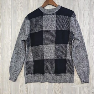 Suéter Geoffrey Beene Para Hombre Grande Gris Negro Cuadros Bloques de Color Tejido Papá Pullover - Imagen 1 de 8