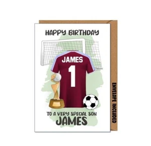 Personalised West Ham Football Birthday Card Son Grandson Dad Brother Uncle DBG - Picture 1 of 1