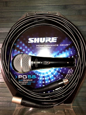 SHURE PG58 - MICROFONO DINAMICO + CUSTODIA + CAVO XLR - Immagine 1 di 4