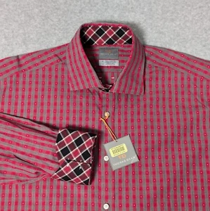 Camisa con botones Thomas Dean para hombre talla XL roja a cuadros nueva precio de venta sugerido por el fabricante 125 USD - Imagen 1 de 12