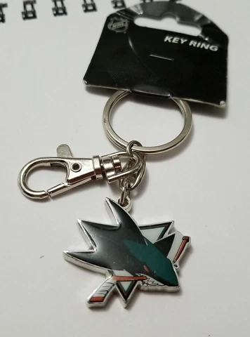 San Jose Sharks Team Design Keychain [NEW] NHL Key Chain Ring Cover