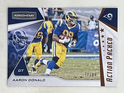 Aaron Donald 2019 Panini Rookies & Stars Action Packed Orange /99 #AP-AD Rams - Image 1 of 2