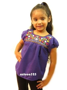 Mexican Blouse Puebla for Girls - Picture 1 of 18