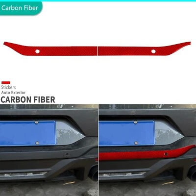 Cubierta de panel de radar de parachoques trasero de fibra de carbono rojo para Ford Mustang GT 2024-25 Foto 1 de 4