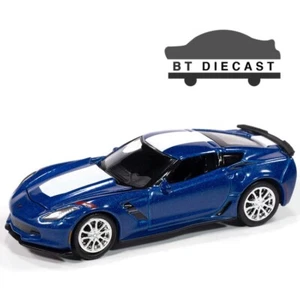 AUTOWORLD 2018 CHEVROLET CORVETTE GRAND SPORT 1/64 ADMIRAL BLUE AWSP176 B - Picture 1 of 3