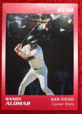 1989 Star Sandy Alomar #125 San Diego Padres Baseball Card MLB