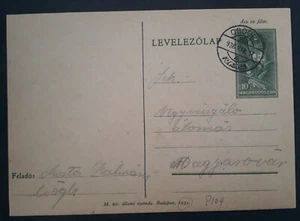 1936 Hungary 10F green Tyrel Stamped Postcard cancelled Osögle - Picture 1 of 2