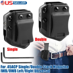 Single/Double Stack IWB/OWB Magazine Pouch Holster For Glock 21 29 30S 36 PPQ 45 - Picture 1 of 19
