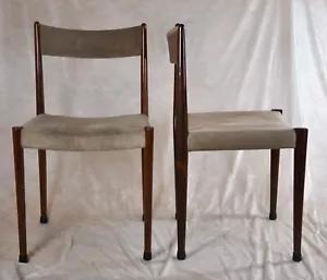 5 sillas de comedor LÜBKE terciopelo / palisandro macizo comedor chairs mid century - Imagen 1 de 19