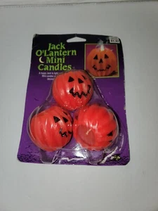 Vintage Wachs Jack-o-Laterne Kürbis Kerzen - 3er Set - Bild 1 von 2