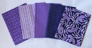 Single Yard Cotton Fabrics, Purple, Dark Blue, White, 5 Choices, Free Ship - Picture 1 of 6