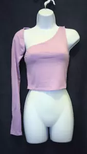 Hübsches Top Müll Flieder/Lavendel Einarm Stretch Stoff Neu mit Etikett Gr. L - Bild 1 von 8