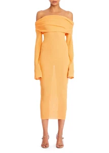 Abito midi SER.O.YA Tallulah maglia costine arancione papaya donna taglia XS - NUOVO - Foto 1 di 9