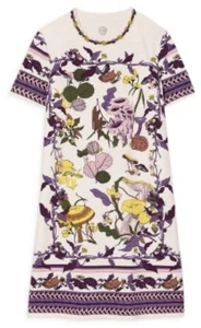 NEW Tory Burch Mushroom Party Floral Dress Cotton Medium - Picture 1 of 11