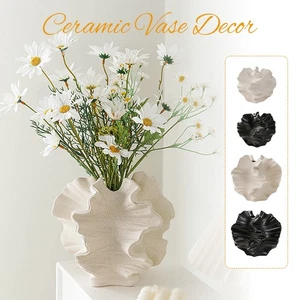 Modern Vase Nordic Minimalist Ceramic Coral Vase Home Table Flowers Donut Vases - Picture 1 of 18