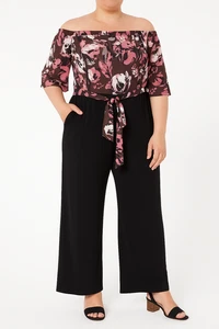 Susan Graver Soft Girl Romanticcore Wide Leg Jumpsuit Size 2XP Boho Quiet Luxury - Bild 1 von 8