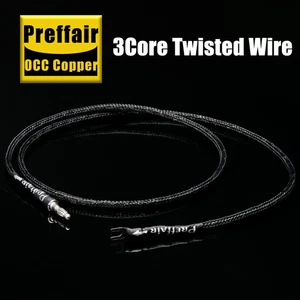 1M 3Core 5N Amplifier Ground Wire Silver-Plated HiFi Audio Cable Y-Splitter Plug - Picture 1 of 15