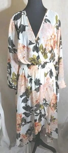 Maxi Vestido Enfocus Studio Coquette Foral Transparente 16 W Alto Bajo - Imagen 1 de 17