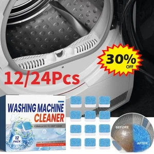 12/24 Stück Aktiv Waschmaschinenreiniger Entkalker Tiefenreinigungstabletten Best - Bild 1 von 12