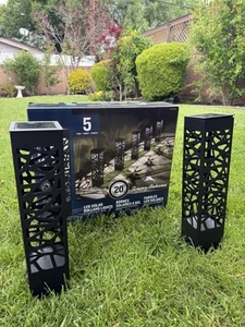 SUMMER! Tommy Bahama Square Solar Bollard Lights, 20 Lumen, 5-pack Item - Picture 1 of 13