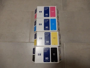 Genuino Nuevo Juego Completo de 4 Cartuchos Sellados de Tinta HP 80 - OEM C4871A  - Imagen 1 de 5