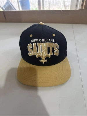 Sombrero trasero a presión de los New Orleans Saints NFL lana colección vintage Mitchell & Ness Foto 1 de 4