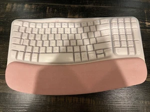 Logitech Wave Keys Wireless Ergonomic Keyboard in Rose Pink - Open Box w/ Cover - Picture 1 of 2
