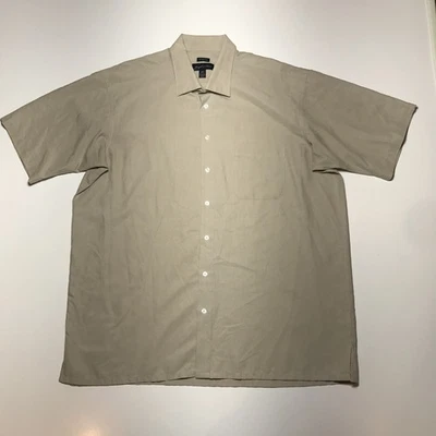 Joseph & Feiss Mens Classic Fit Khaki Short Sleeve Button Down Casual Modal 2XLT - Image 1 of 4