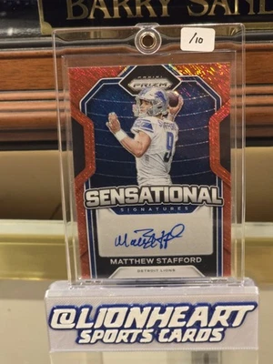 MATTHEW STAFFORD 2020 PRIZM AUTO Red Shimmer /10 Sensational Signatures SSP 🔥 - Image 1 of 2
