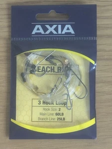 Axia Sonik 3 Hook Loop Hook Size 2 Beach Rigs Sea Fishing Bass Mackerel COD - Picture 1 of 1