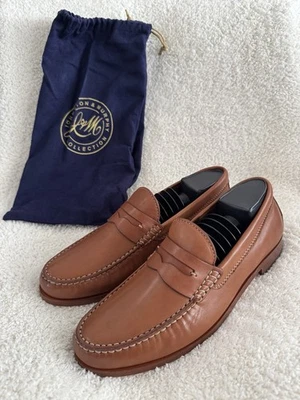 Johnston & Murphy Baldwin Penny Loafer Cognac Sheepskin Leather Size 9M 24-1590 - Image 1 of 4