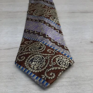 Herren Krawatte Krawatte 53" 5/8 mehrfarbig Polyester blau lila  - Bild 1 von 14