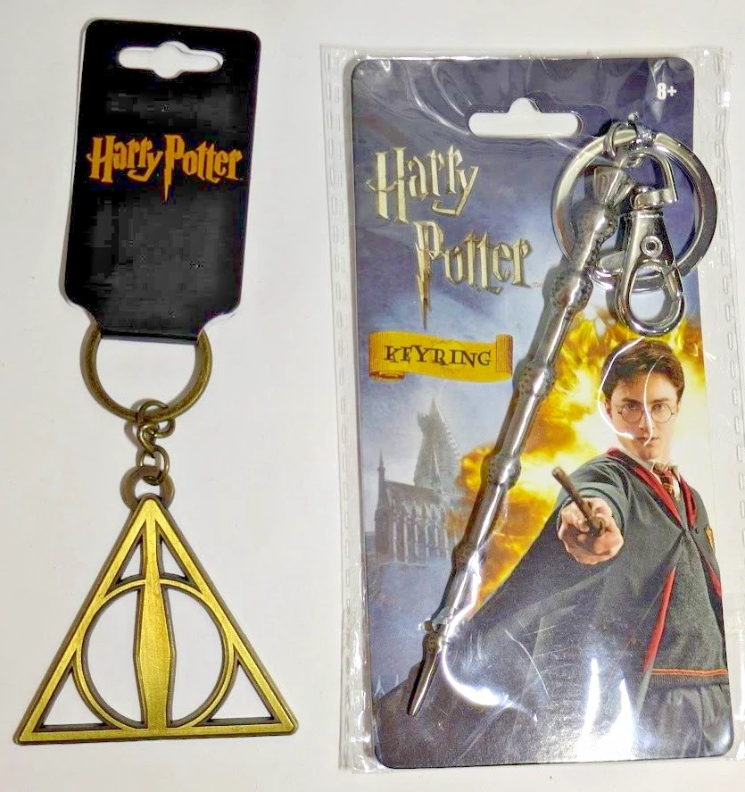 Harry Potter Keychains Deathly Hallows Symbol or Dumbledore's Elder Wand -U PICK - Image 1 of 1