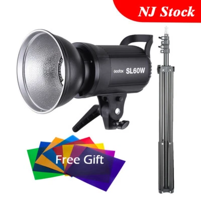 US Godox SL-60W 5600K Estudio LED Luz de Video Continua + Kit de Soporte de Luz de 200 cm Foto 1 de 4