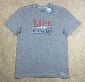 Camiseta para hombre Life is Good Crusher gris patriótica manga corta - Imagen 1 de 1