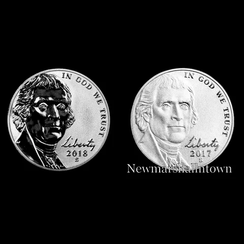 2017 2018 S Jefferson Nickel Reverse Proof and Enhanced BU from Mint Proof Set Cover