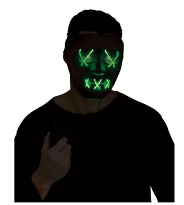 Light-Up Illumo Purge Mask - Black - Costume Accessory - One Size - 4 Colors - Image 1 of 4