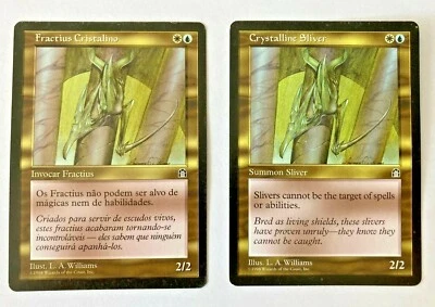 MTG    2 x CRYSTALLINE SLIVER , STRONGHOLD - 1 ENGLISH AND 1 PORTUGUESE - Image 1 of 2