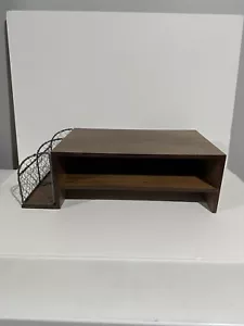 Williams Sonoma Laptop Monitor Stand Riser, Wood Monitor Stand for Desk Brown - Picture 1 of 11