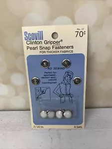 Scovill Clinton White Pearl Round Ginger Snaps, Snap Fasteners Set of 4 New - Picture 1 of 3